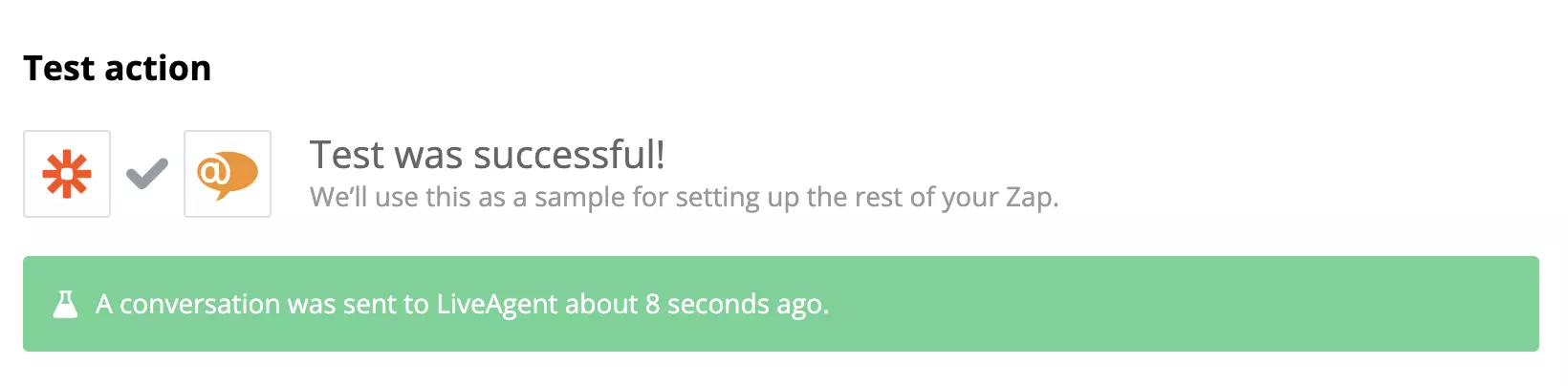 Google Sheetsi ja LiveAgenti integratsiooni edukas test