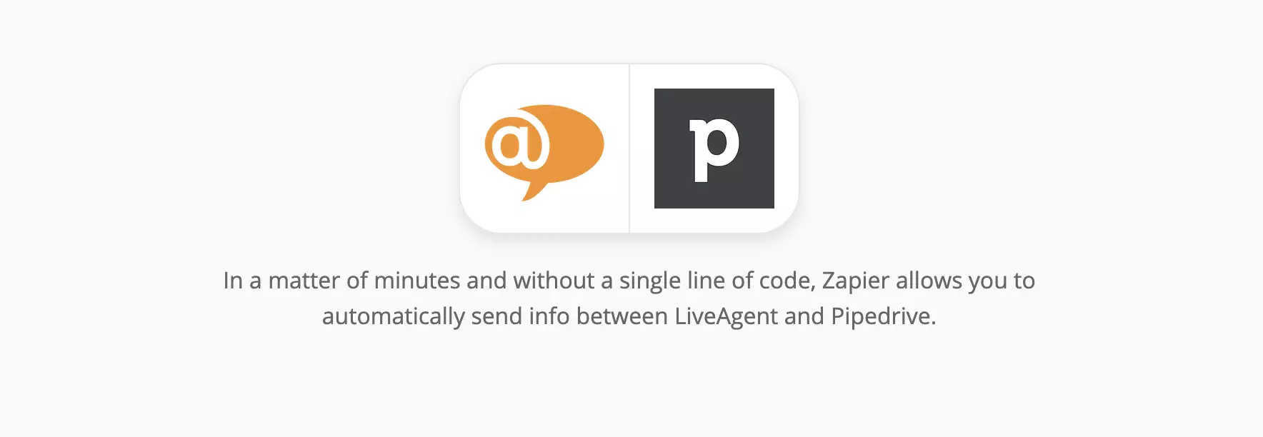 LiveAgent ja PipeDrive integratsioonide leht Zapieris