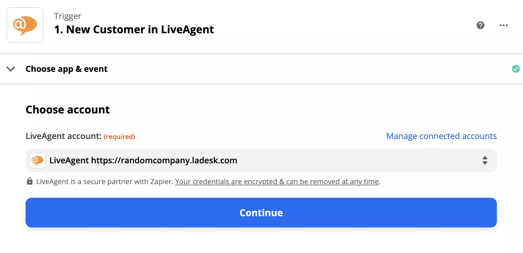 LiveAgent käivitaja seadistus Giphy integratsiooniga Zapier'is