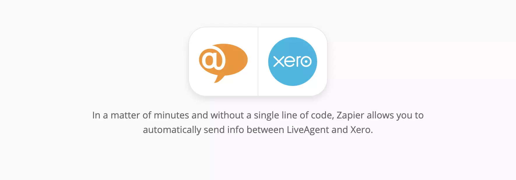 Xero ja LiveAgent integreerimise leht Zapieris