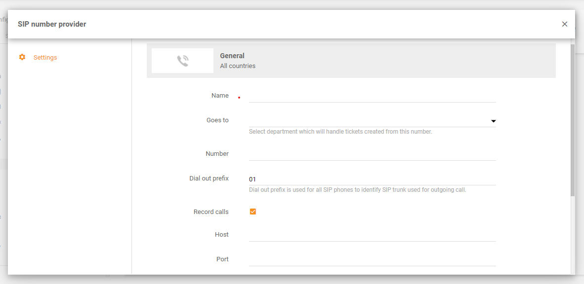 Magenta integratsioon LiveAgentis - numbrite seadistus