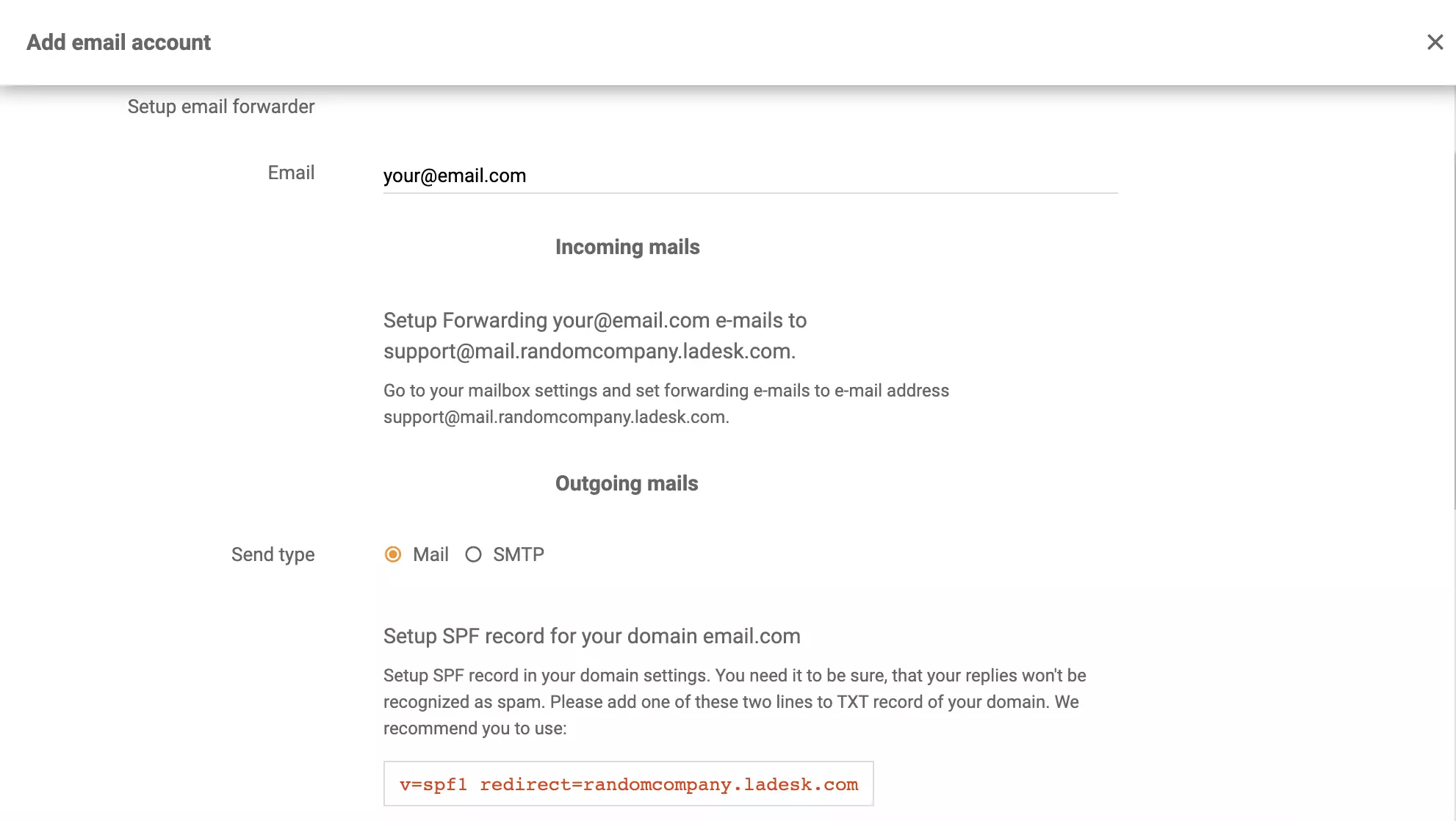 Microsoft Exchange Serveri e-posti edasisaatmise seadistamine LiveAgentis