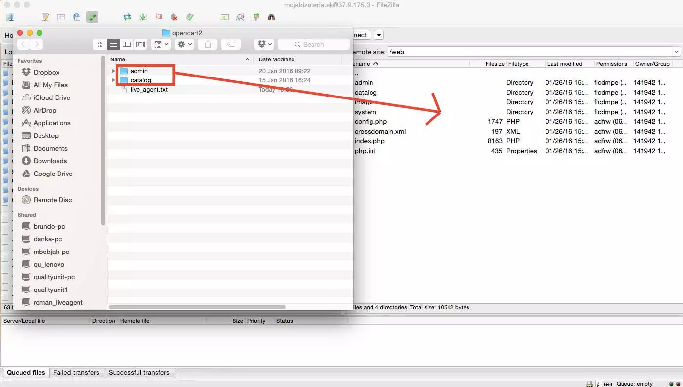 OpenCart LiveAgent integratsioon - Laadige failid üles