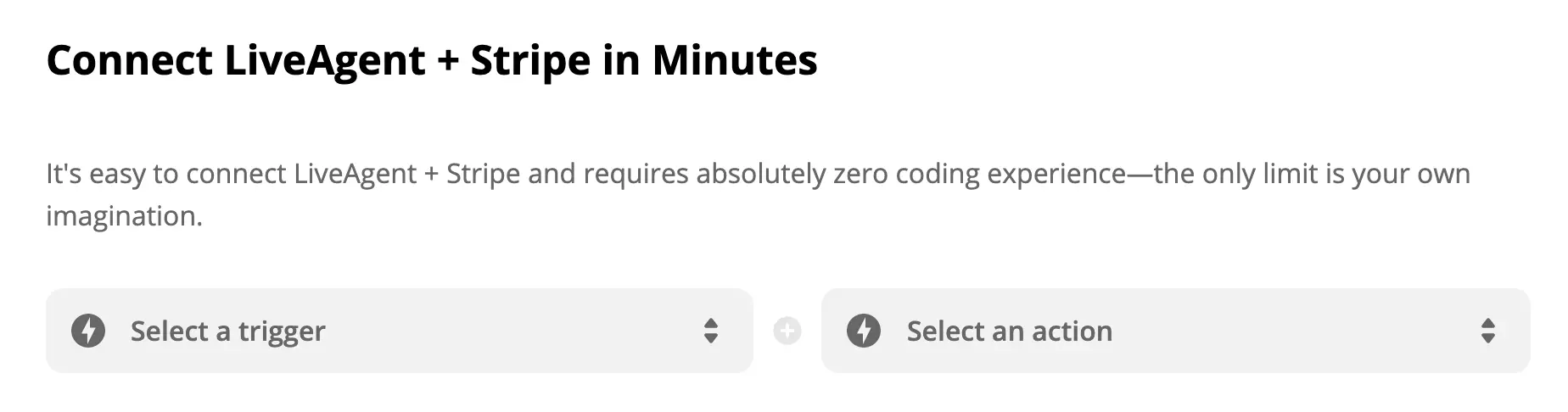 LiveAgent ja Stripe integratsioon Zapieri lehel