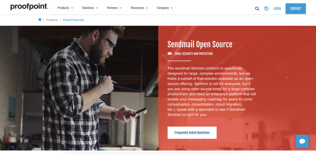 Sendmaili avaleht koos allalaadimise ja infoga