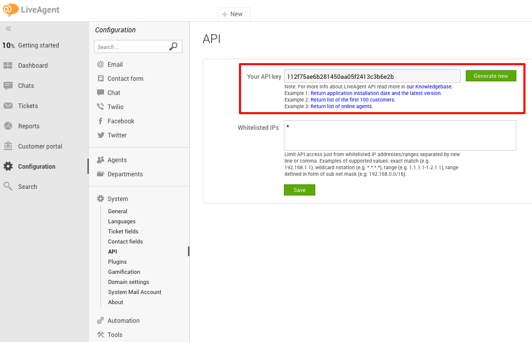 uKit LiveAgent integreerimise samm 3