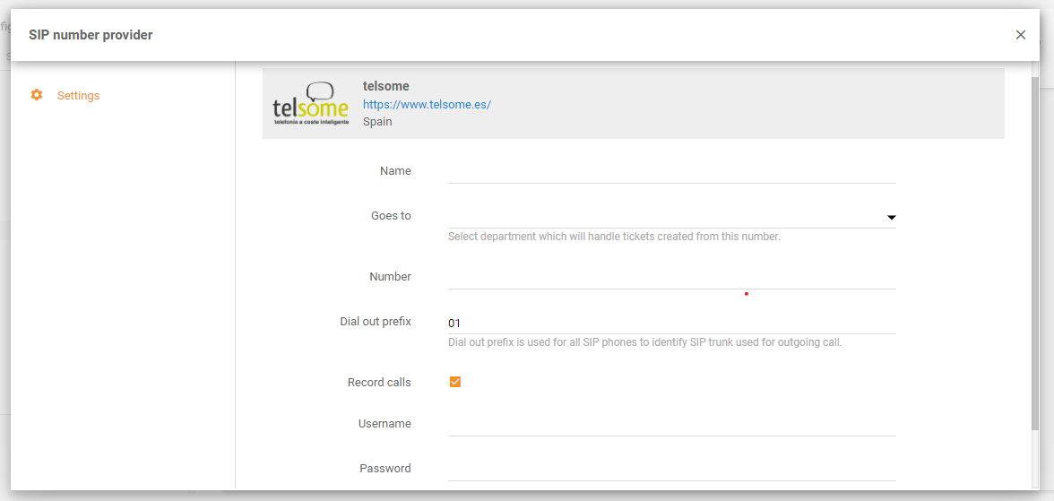 Telsome'i integreerimine LiveAgent'iga