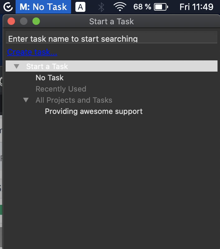 TimeCampi rakendus Mac operatsioonisüsteemidele