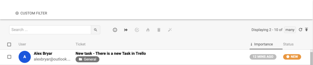 A new conversation in LiveAgent triggered by Trello integration
