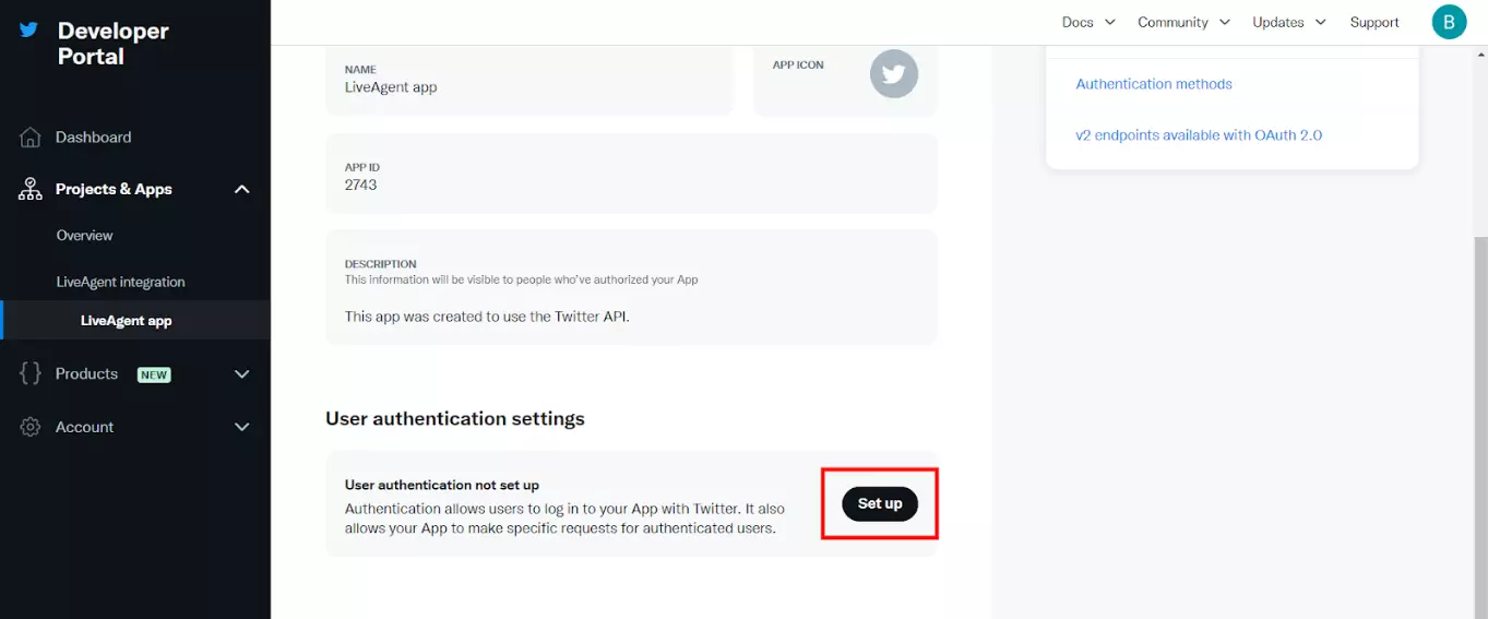 Twitteri (X) arendaja rakenduse seadistamine