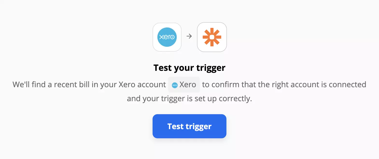 Xero käivitaja test Zapieri integreerimistel