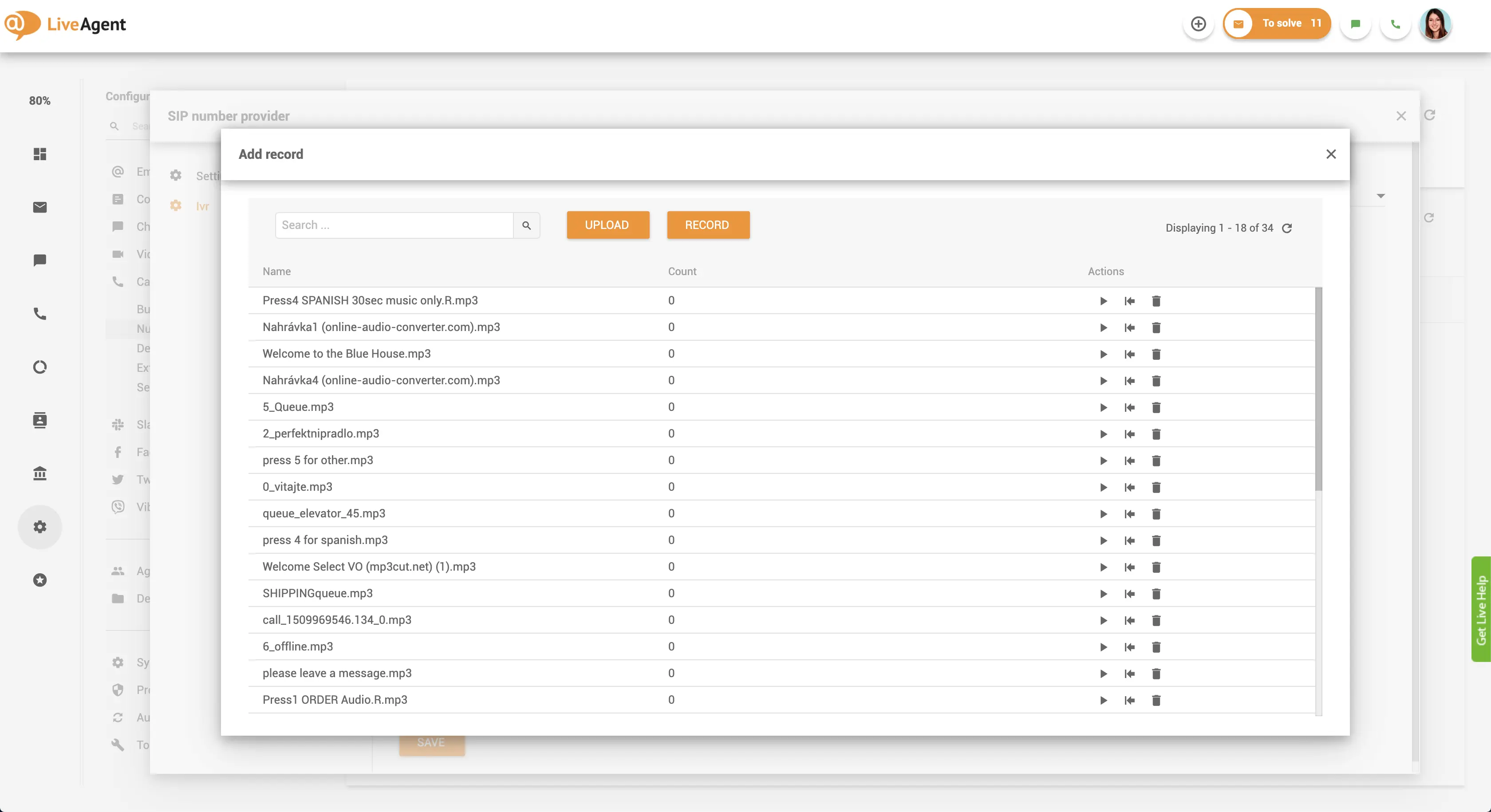 IVR-sõnumite üleslaadimise liides