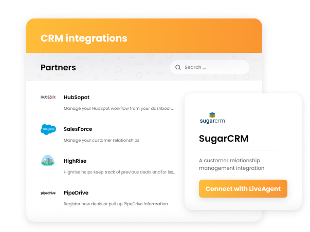 LiveAgenti CRM-integratsioonid