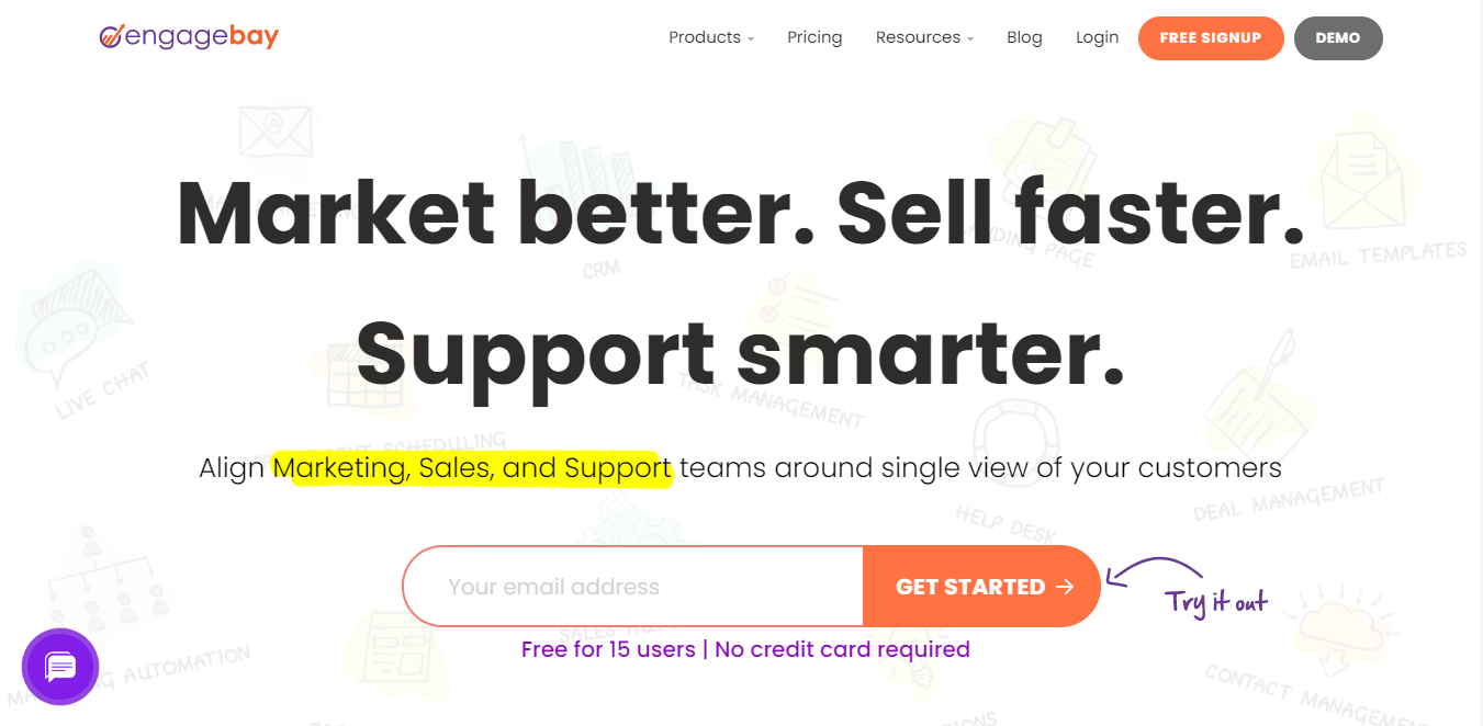 EngageBay CRM tarkvara