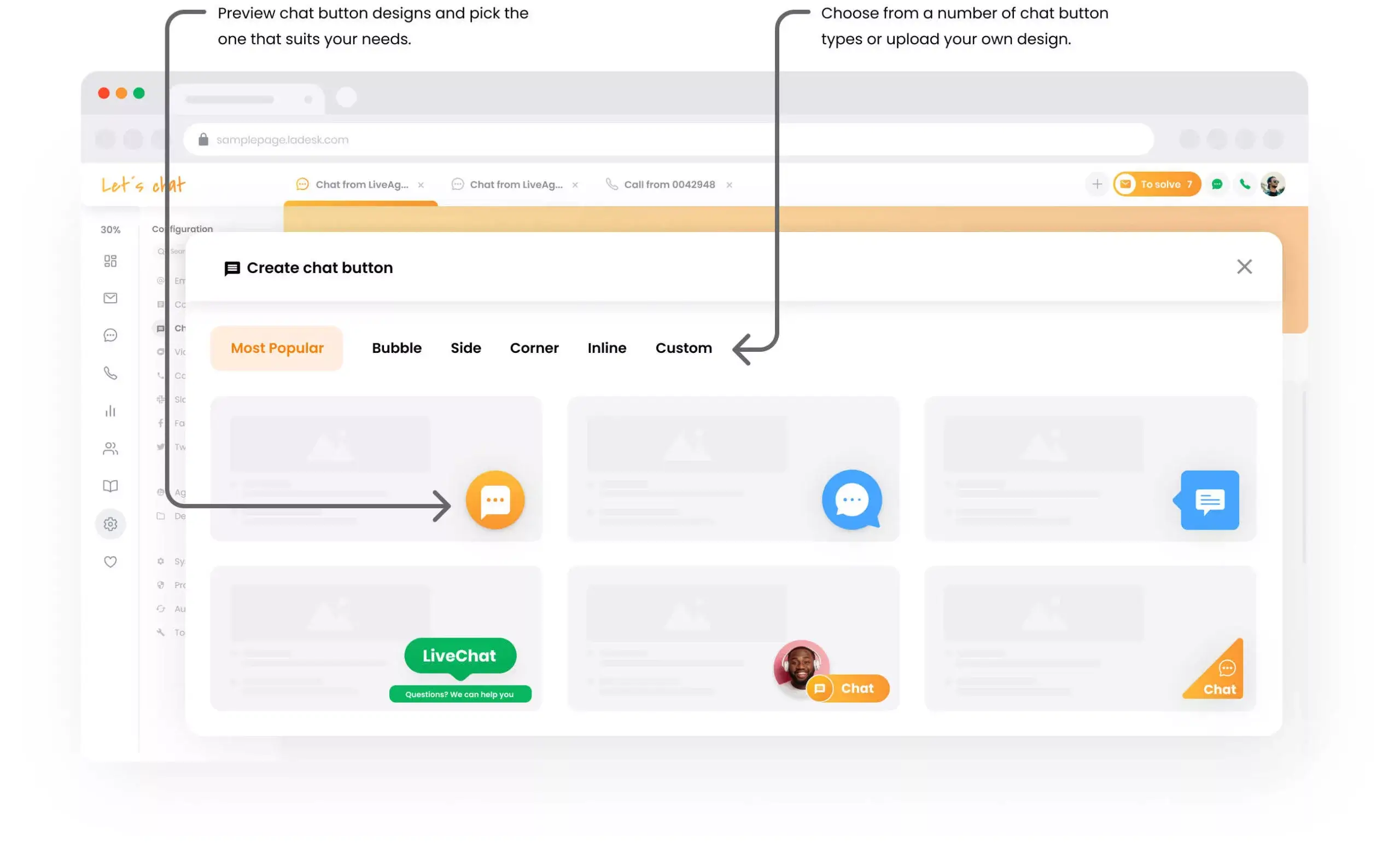 Valige vestluse nupp