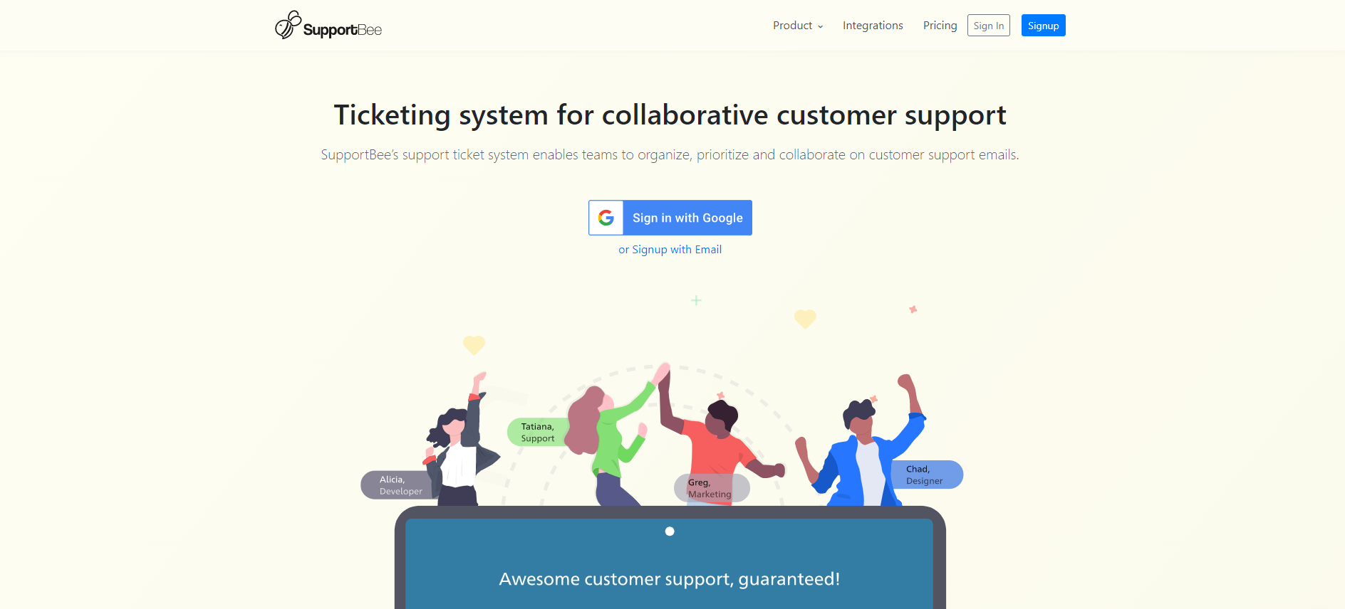 Supportbee IT piletisüsteemi koduleht