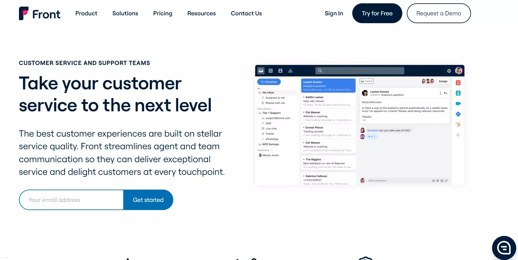 Front klientide teenindamise koduleht