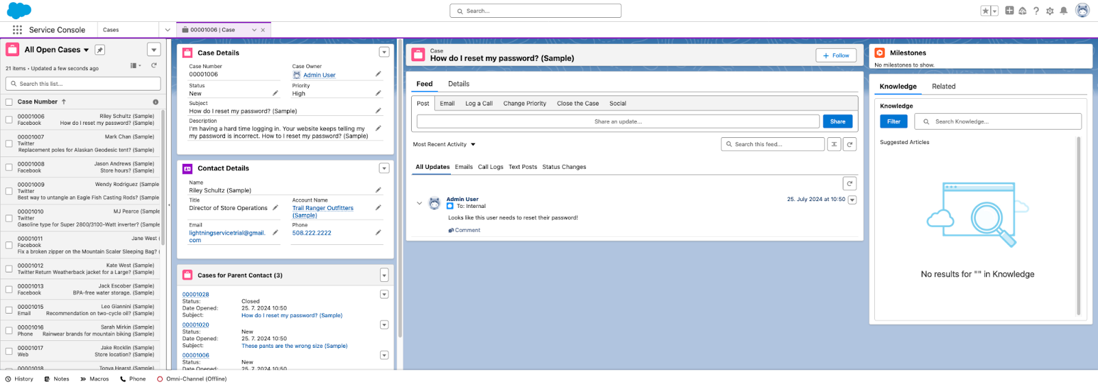 Salesforce Service Cloud klienditeeninduse tarkvara