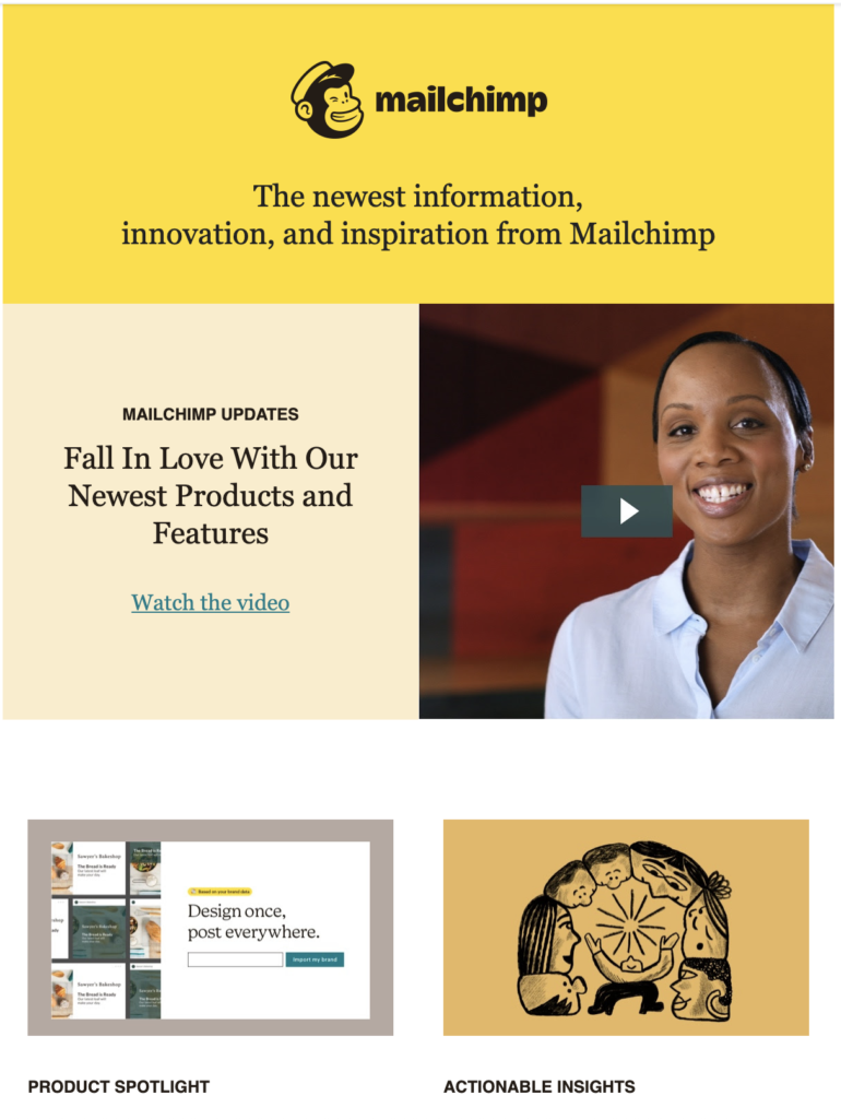 Mailchimp uue blogipostituse mall