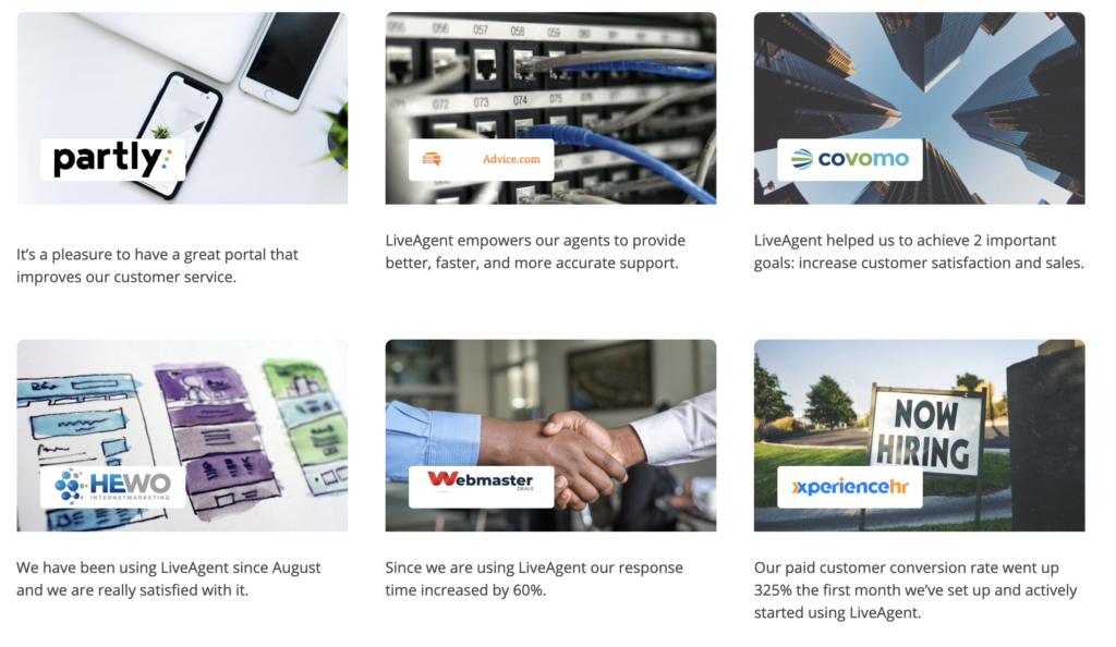 LiveAgenti juhtumiuuringud kuvatakse veebisaidil