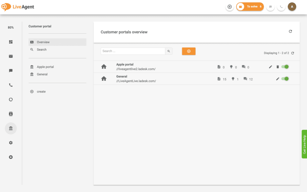 Looge mitu klienditeenuste portaali LiveAgentiga