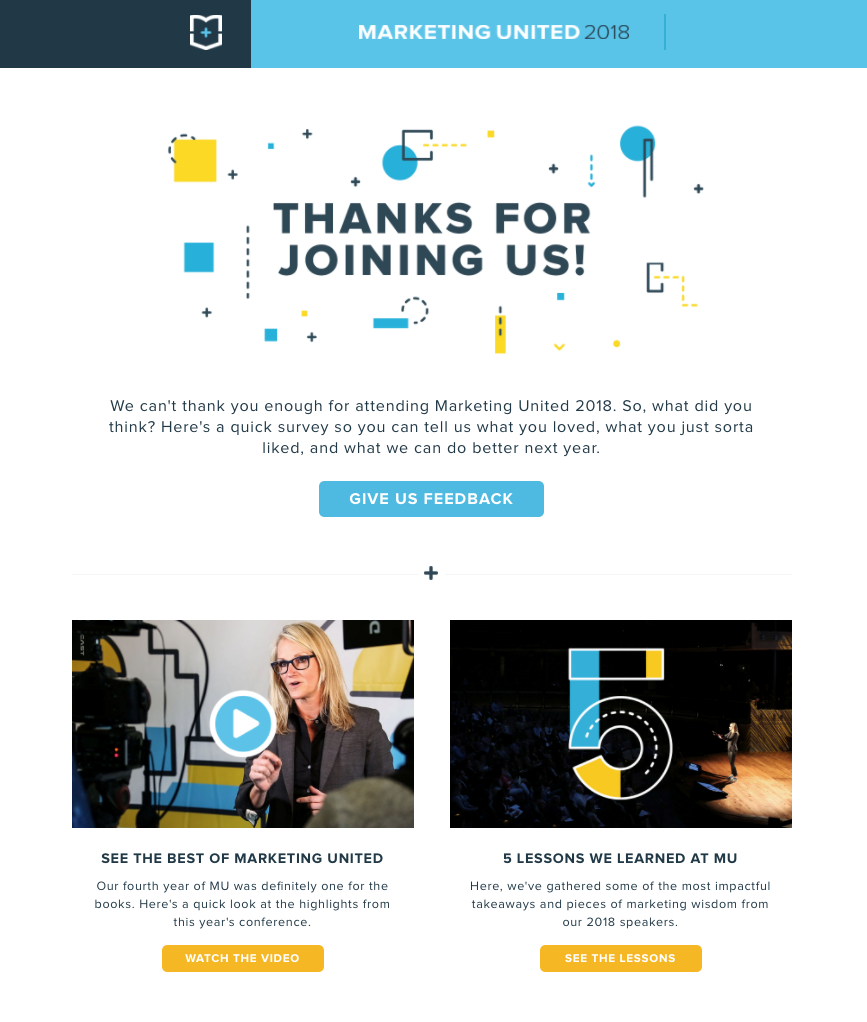 Turundusüksuse sündmuse järelkontakti e-posti näide