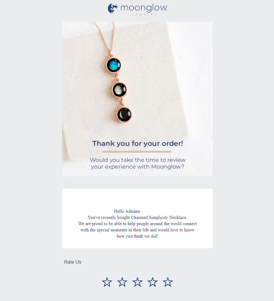 Tänu tellimuse eest e-post