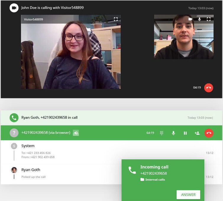 Kaks inimest videokõnet tegemas