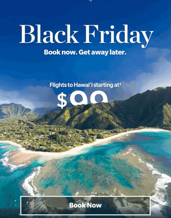 Hawaiian Airlines Black Friday e-posti mall