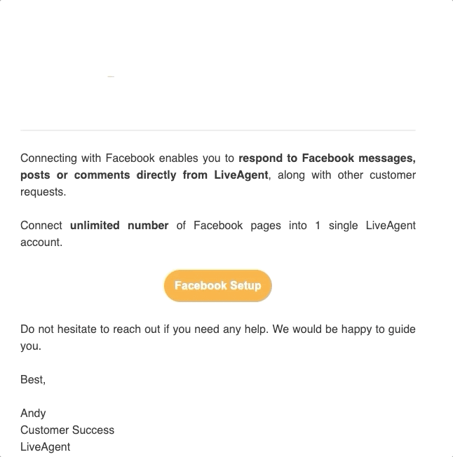 LiveAgenti e-posti vormindamise näide